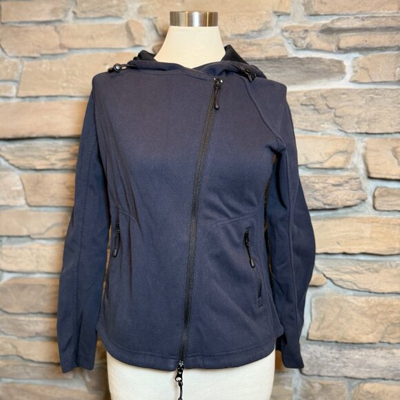 Xterra Women’s Hoodie Navy Blue Full Zip Asymmetrical Zipper - Picture 1 of 8